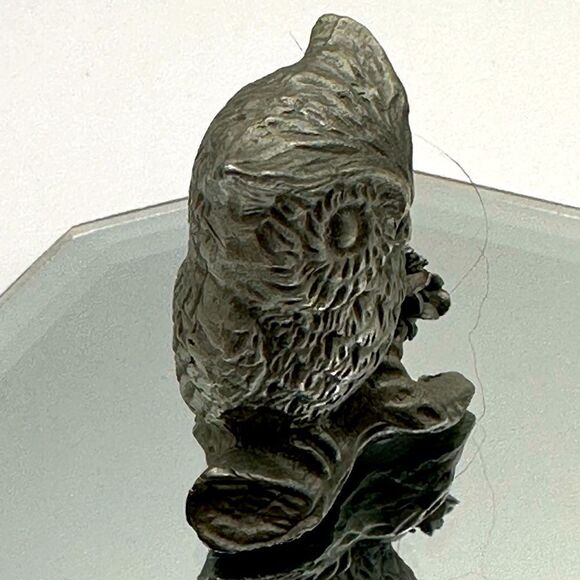 Vintage 1982 Rawcliffe Pewter Owl Perched On Branch Figurine Collectible 1.5” - Picture 4 of 5